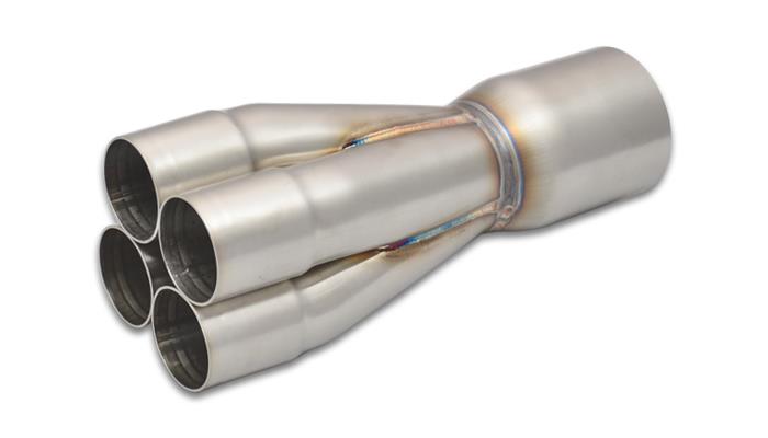 Vibrant 4-1 Stainless Steel Merge Collectors with Slipover Inlet and 2.5-inch Outlet - Part Number 10302