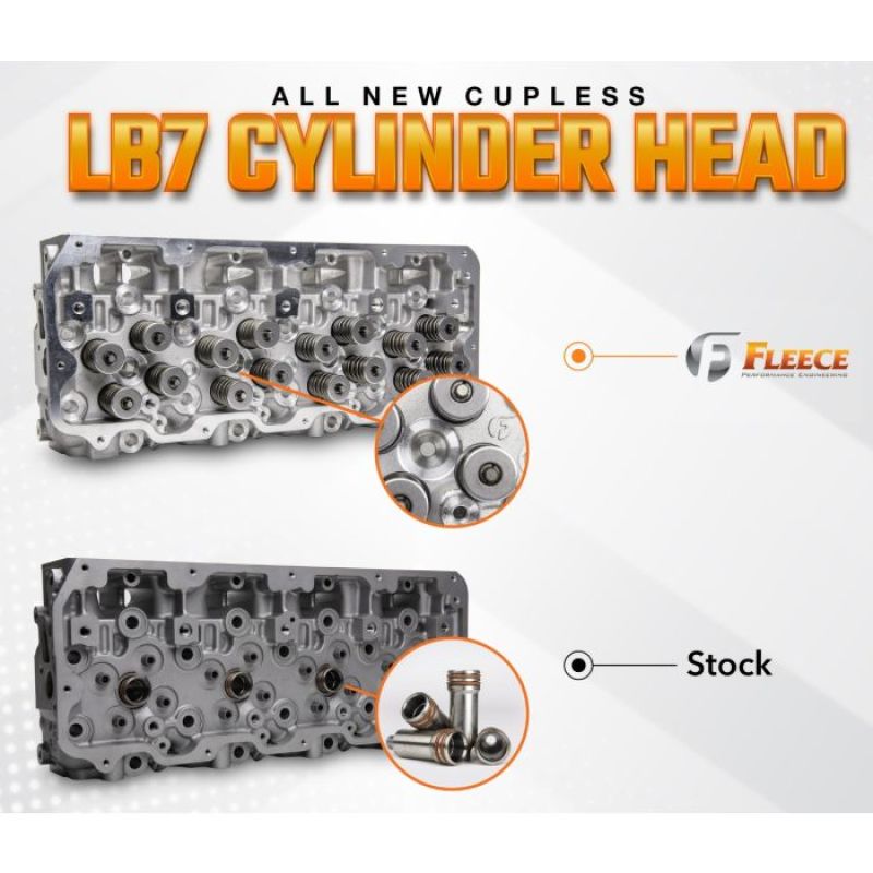 Fleece Performance LB7 Duramax Cylinder Head with Cupless Injector Bore – Passenger Side
