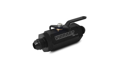 Vibrant -10AN to -10AN Male Shut-Off Valve with Black Anodized Finish
