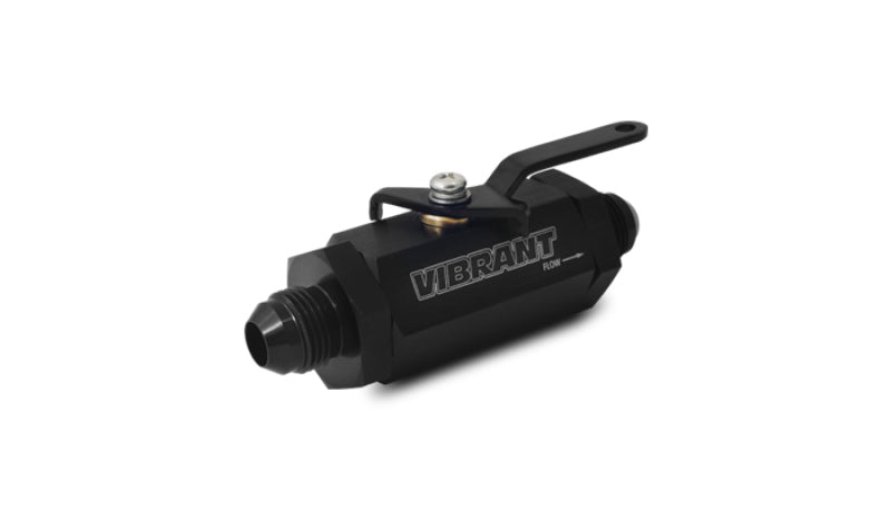 Vibrant -12AN to -12AN Male Shut-Off Valve with Black Anodized Finish