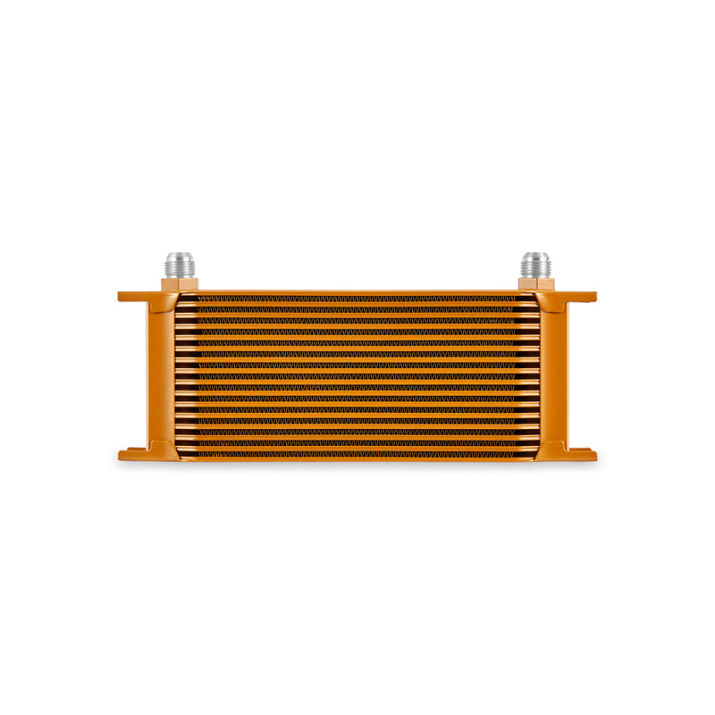 Mishimoto Universal 16-Row Oil Cooler Gold - High-Performance Engine Oil Cooling System