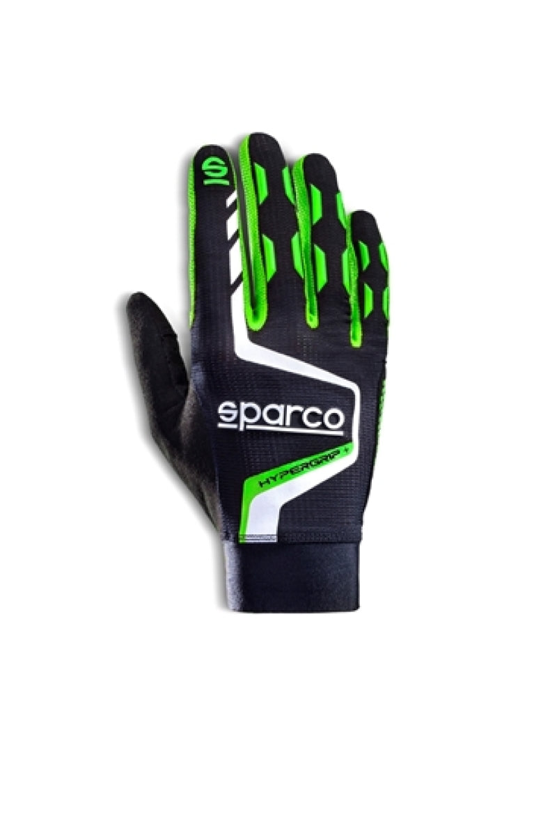 Sparco Gloves Hypergrip+ 10 Black and Green - Automotive Performance Gloves