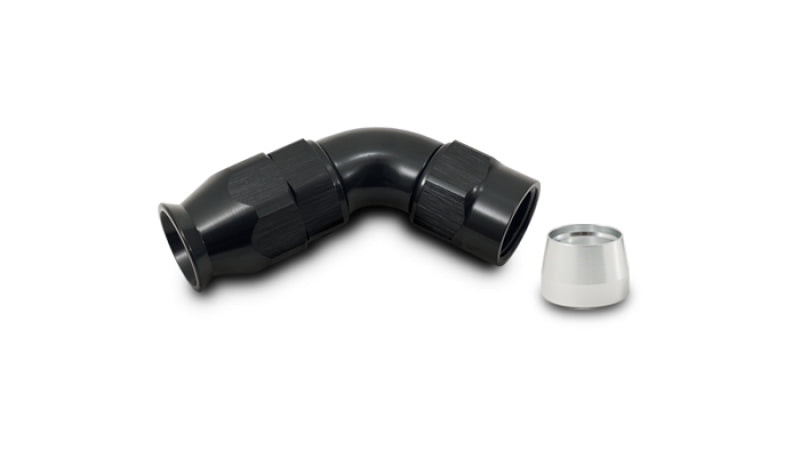 Vibrant -6AN 60 Degree High Flow Hose End Fitting for PTFE Lined Hose - Black Anodized