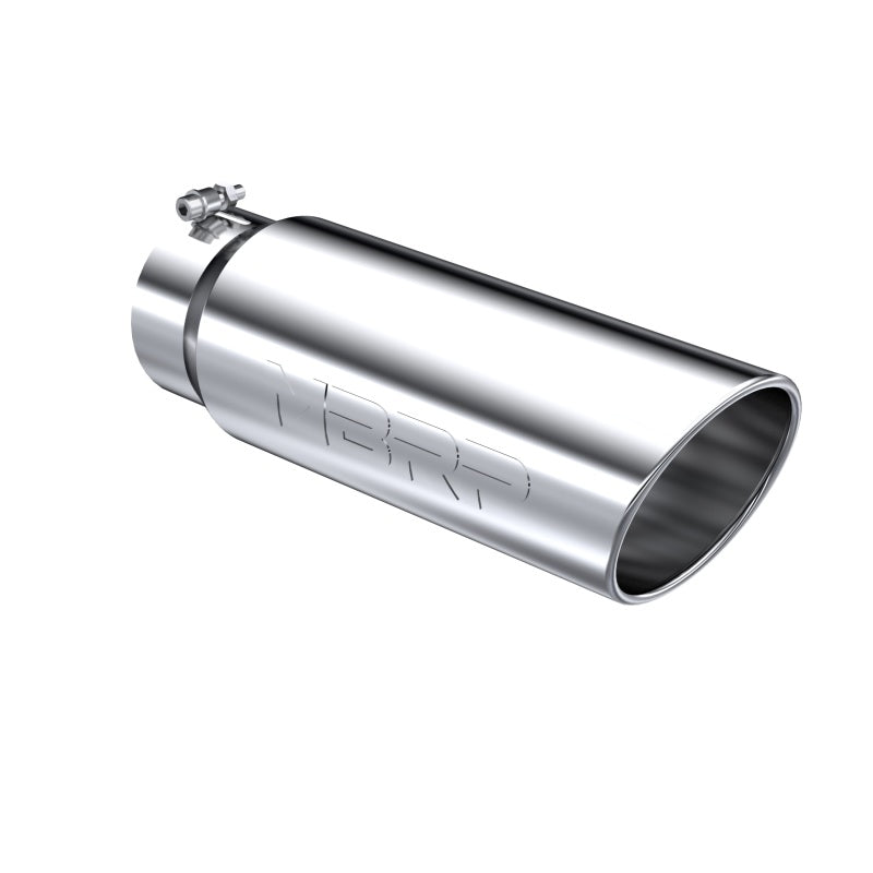 MBRP Universal 6-inch OD Angled Rolled End Exhaust Tip – T304 Stainless Steel, 5-inch Inlet, 18-inch Length