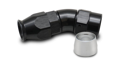 Vibrant Aluminum 30 Degree One Piece Hose End for PTFE Lined Hose -12AN
