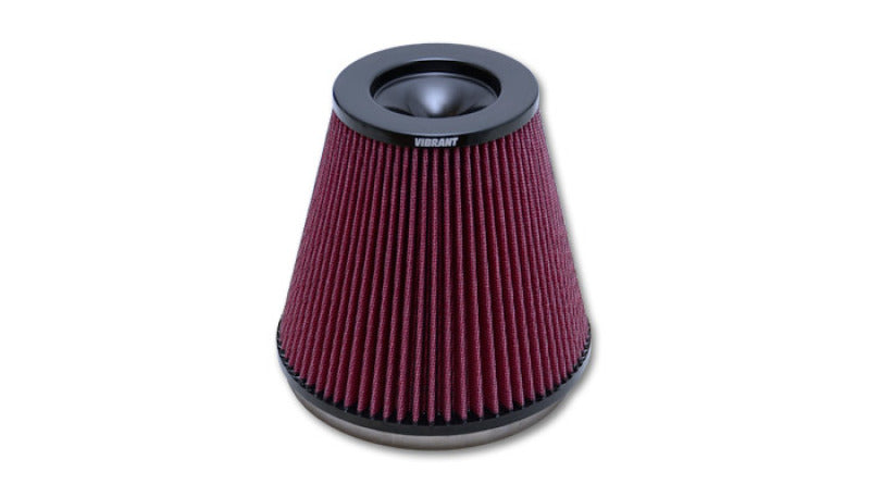 Vibrant The Classic Performance Aluminum Bellmouth Air Filter for Velocity Stacks – 5 inch Cone OD, 7 inch Height, 7 inch Flange ID