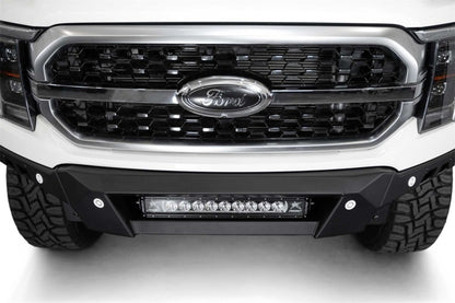 Addictive Desert Designs Black Label Front Bumper for Ford F-150 2021-2022 – Satin Black with 20-Inch LED Light Bar Mount