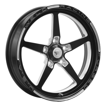 Weld Alumastar 1-Piece 17x4.5 Black Drag Racing Wheel - 5x4.5 Bolt Pattern, 2.25