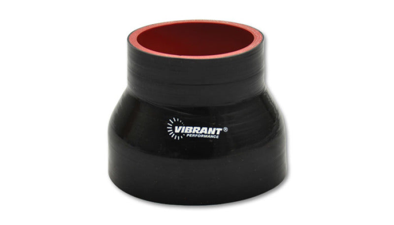 Vibrant 4 Ply Reinforced Silicone Transition Connector - 2.75 inch I.D. to 3 inch I.D., Black