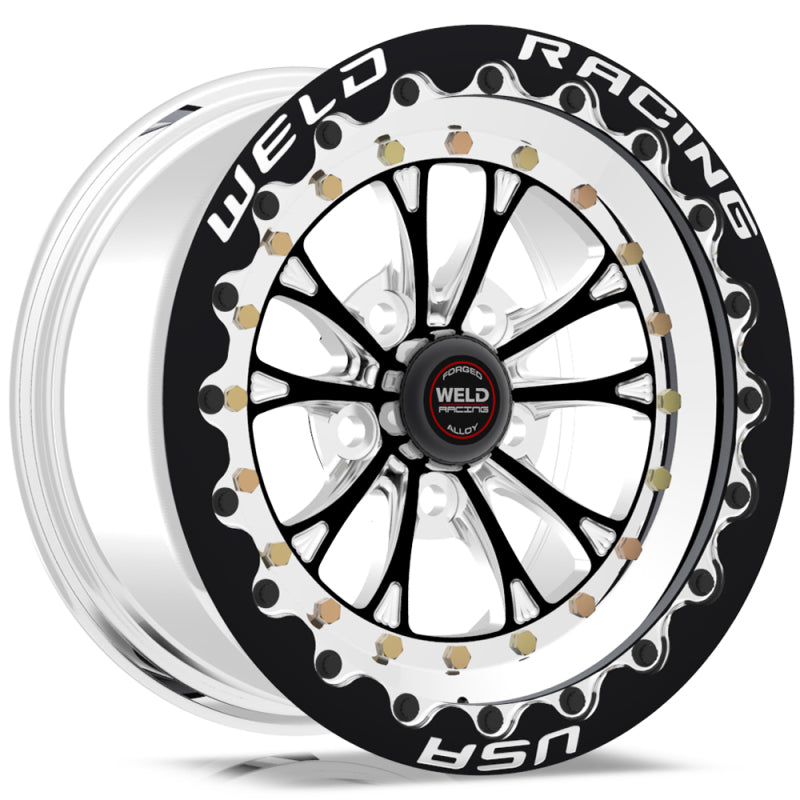 Weld Vitesse 15x10-inch Black Forged Wheel with 5x4.75 Bolt Pattern and Single Beadlock