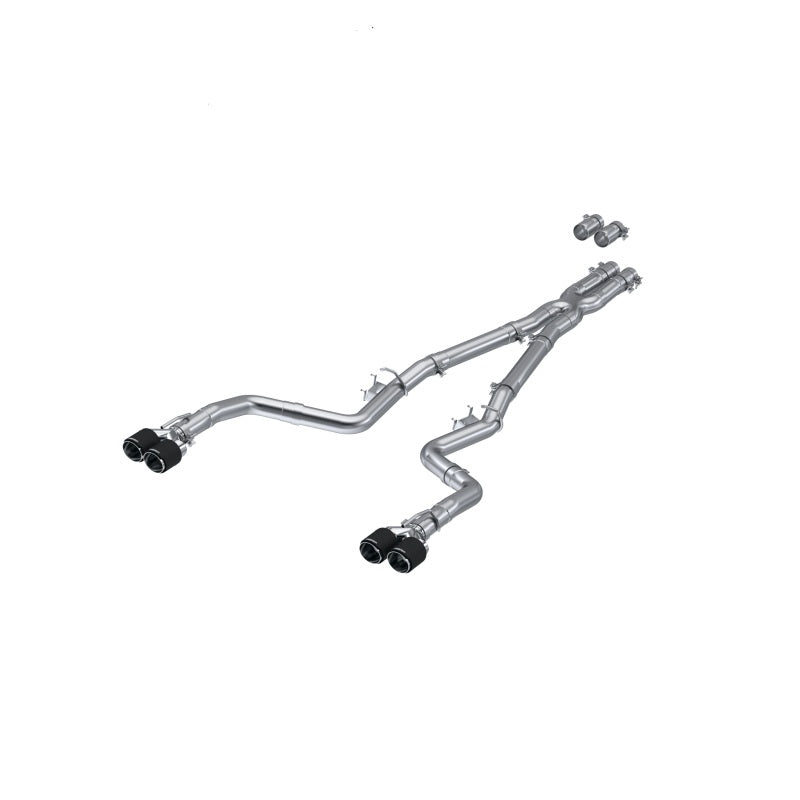 MBRP Armor Pro Series 3-Inch Cat-Back Exhaust System with Quad Carbon Fiber Tips for Dodge Challenger 2015-2017