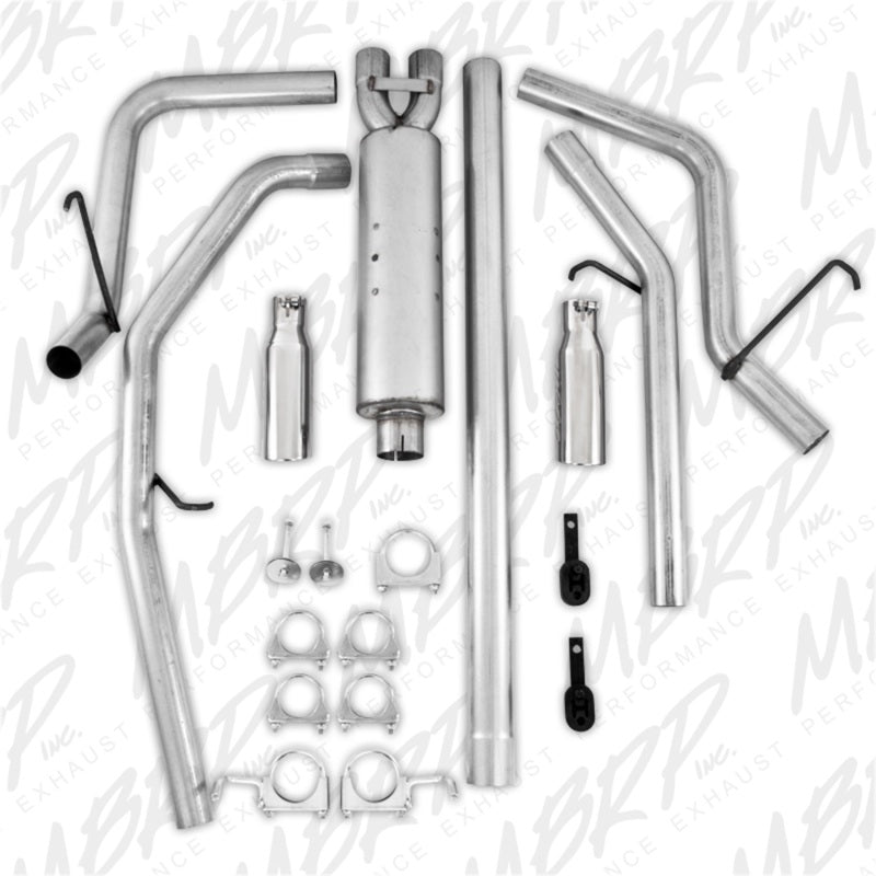MBRP Armor Lite Series Cat Back Exhaust System for Dodge Ram 1500 2006-2008 with 2.5-Inch Dual Split Rear Exit and 3.5-Inch Tips