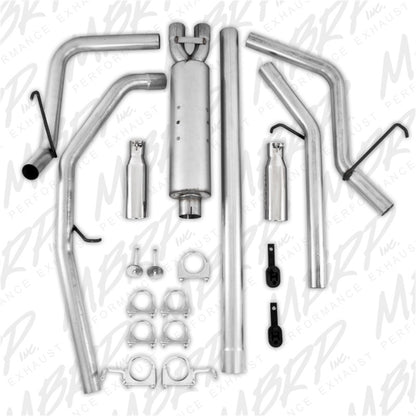 MBRP Armor Lite Series Cat Back Exhaust System for Dodge Ram 1500 2006-2008 with 2.5-Inch Dual Split Rear Exit and 3.5-Inch Tips