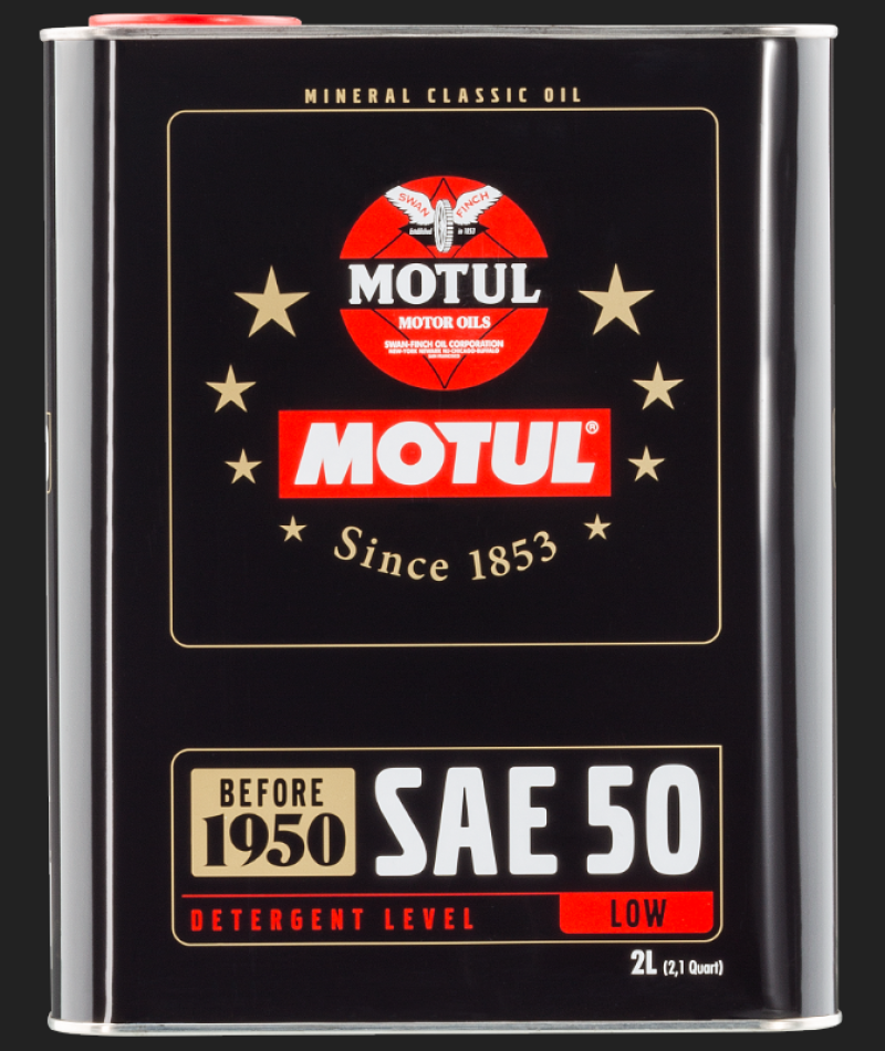 Motul Classic SAE 50 Motor Oil – 2 Quart Bottle - Part Number 104510-1