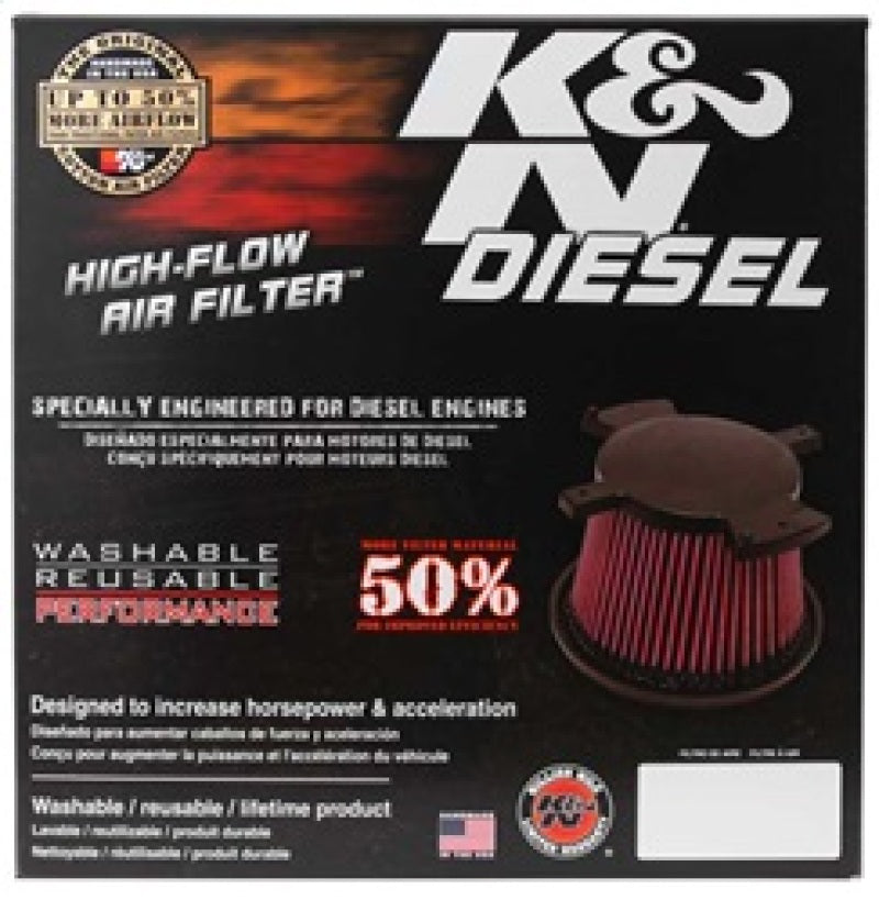 K&N Engineering High-Flow Drop-In Air Filter for 2007-2009 Dodge Ram 2500/3500 with 6.7L Diesel Engine Part E-0784