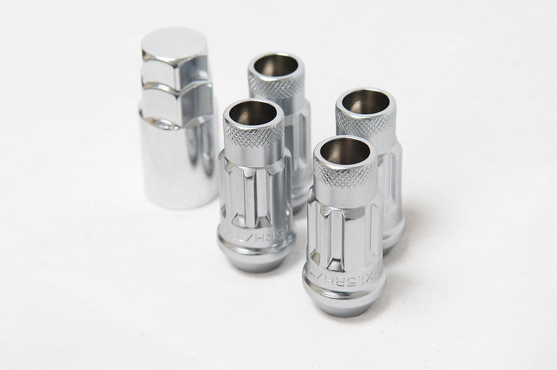 Wheel Mate 12x1.25 Muteki SR48 Silver Open End Locking Lug Nut Set of 4