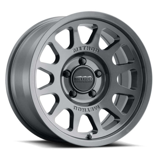 Method MR703 17x9 Inch Titanium Off-Road Wheel with -12mm Offset and 6x5.5 Bolt Pattern