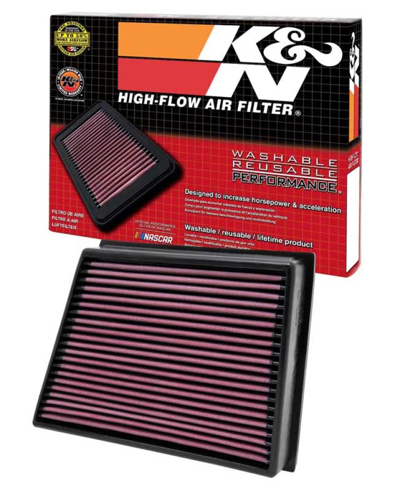 K&N Engineering Replacement Air Filter Part 33-2466 for 2011 GMC Sierra 2500/3500 HD and Chevrolet Silverado 3500 HD