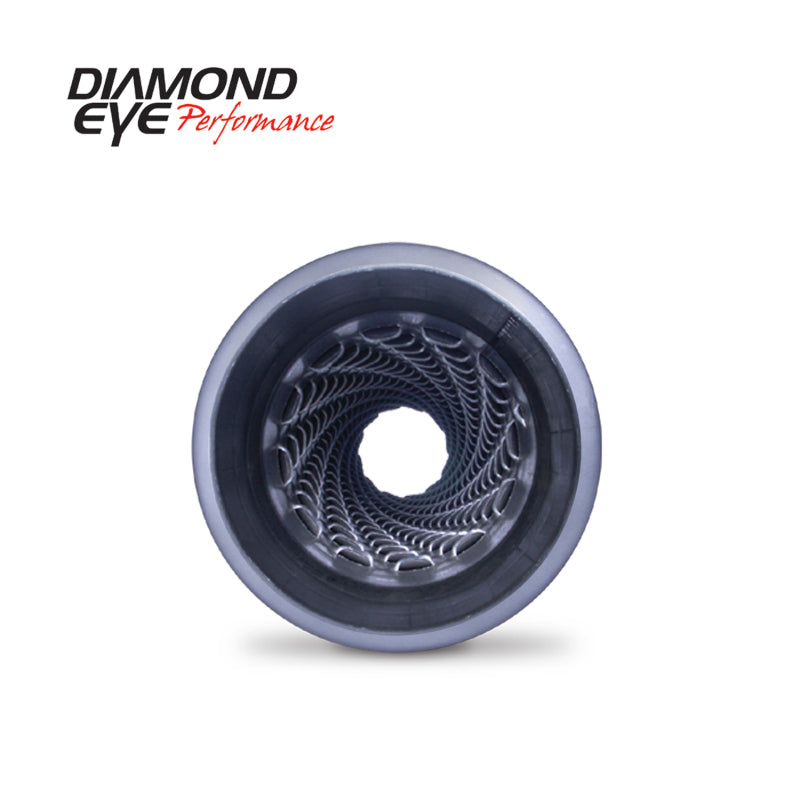 Diamond Eye Performance 4-inch Aluminum Exhaust Resonator with Clamp Ends for Diesel Vehicles