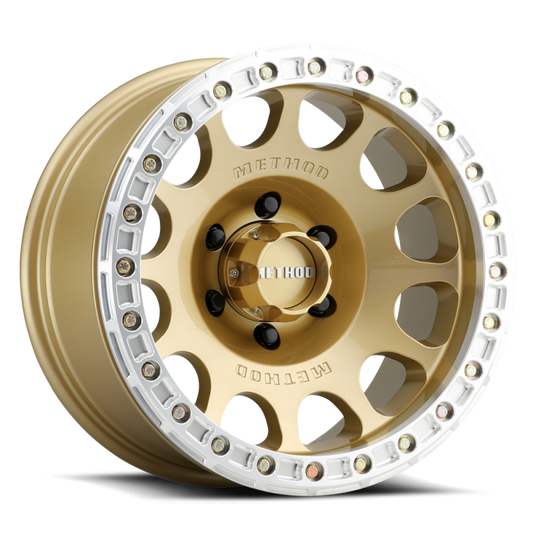 Method MR105 V3 Beadlock 17x9-Inch Wheel with Gold Finish and -38mm Offset | 5x5 Bolt Pattern