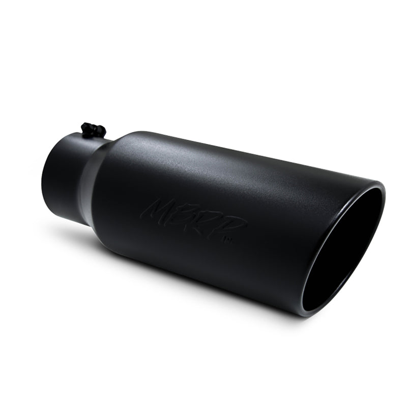 MBRP Universal 7-inch O.D. Rolled End Exhaust Tip with Black Coating - Part #T5127BLK