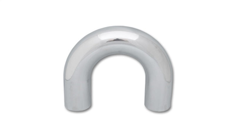 Vibrant 1.5 Inch OD Universal Aluminum Tubing with 180 Degree Bend - Polished Finish