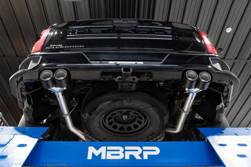 MBRP S50053CF Cat-Back Exhaust System for Chevrolet Silverado and GMC Sierra 1500 (2019-2021) with Dual 4-Inch Carbon Fiber Tips