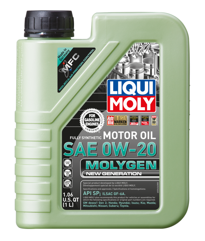LIQUI MOLY 1L Molygen New Generation SAE 0W-20 Synthetic Motor Oil Part #20436
