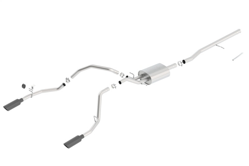 Borla ATAK Cat-Back Exhaust System for 2014-2018 Chevrolet Silverado 1500 and GMC Sierra 1500 with 5.3L V8 - Black Chrome