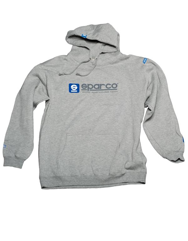 SPARCO Hooded Sweatshirt in Grey - Extra Large (Part #SP03100GR4XL)
