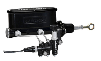 Wilwood HV Tandem Master Cylinder Kit with Combination Proportioning Valve for Early Ford Mustang – 7/8 inch Bore, Black Finish