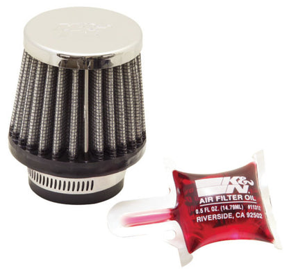 K&N Engineering RC-0790 Universal Chrome Air Filter – 1 3/8 inch Flange, 2 1/2 inch Base, 2 inch Top, 2 1/4 inch Height