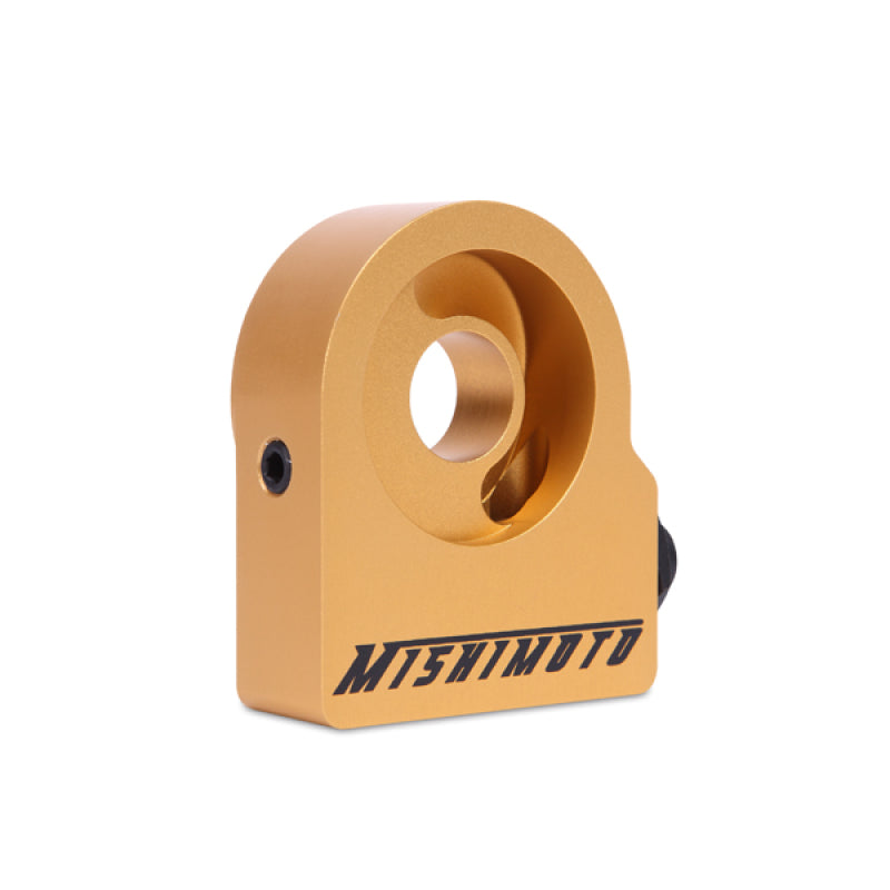 Mishimoto Thermostatic Gold M20 Oil Sandwich Plate - High-Flow Aluminum Oil Cooler Adapter with Built-In Thermostat