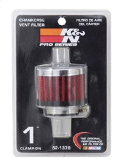 K&N Engineering 62-1370 1-Inch Flange ID x 2-Inch OD Crankcase Vent Filter with Rubber Base