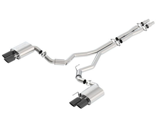 Borla S-Type Cat-Back Exhaust System for 2018-2023 Ford Mustang GT 5.0L V8 with Black Chrome Tips