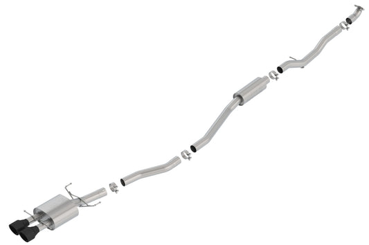 Borla S-Type Cat-Back Exhaust System for 2017-2020 Honda Civic Si 1.5L Turbo with Ceramic Black Tips