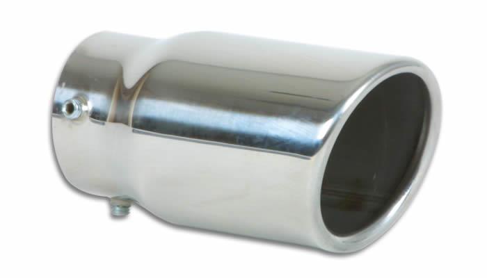 Vibrant 3-inch Round Stainless Steel Bolt-On Exhaust Tip (Single Wall Angle Cut, Rolled Edge)