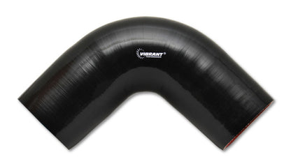 Vibrant 4 Ply Reinforced Silicone Elbow Connector - 5 inch ID x 4 inch Leg 90 Degree Black