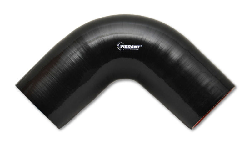 Vibrant 2743 4-Ply Reinforced Silicone Elbow Connector - 2.75 Inch Diameter, 90 Degree Black Bend for Automotive Applications
