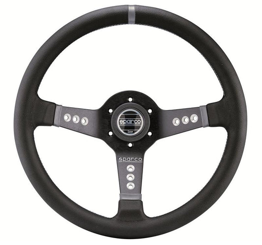 Sparco L777 Leather Black Steering Wheel - Automotive Grade with Premium Leather Finish