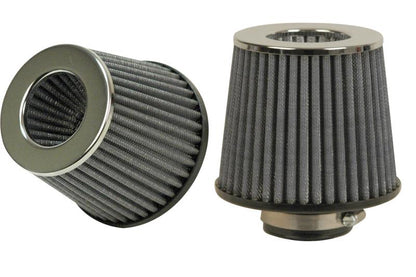 Vibrant Performance Open Funnel Air Filter with Chrome Cap – 3-Inch Inlet ID, 5-Inch Cone O.D., 5-Inch Tall