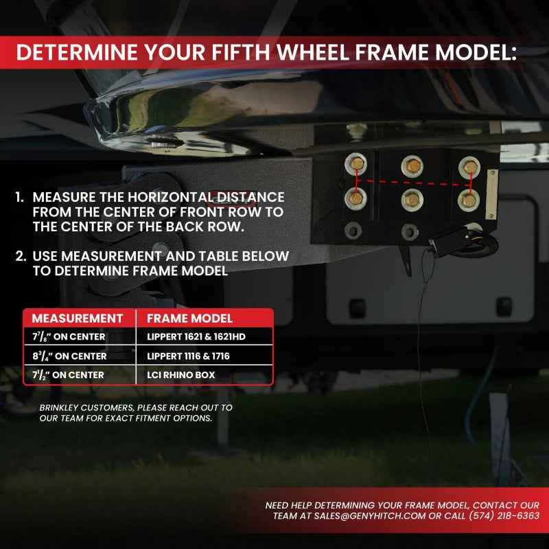 Gen-Y Nomad Static 5th Wheel to Gooseneck - 6.5K TW 30K Tow - Texture Black (1116/1621/1716 Frames)