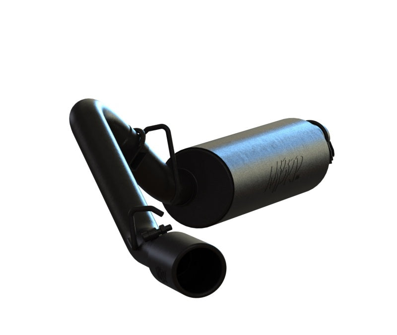 MBRP Armor BLK Series Cat Back Exhaust System for 1997-1999 Jeep Wrangler 2.5L & 4.0L - Black Coated, Single Side Exit
