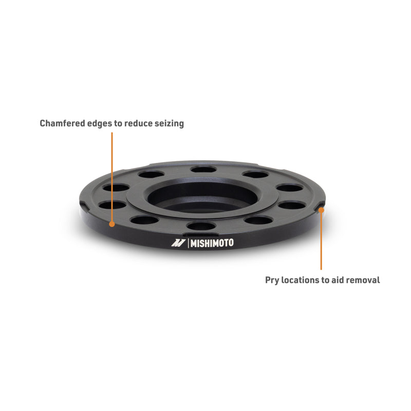 Mishimoto 5x120 Wheel Spacers with 72.6mm Center Bore - M14x1.25 Thread - Black Anodized, Part Number MMWS-014-120BK