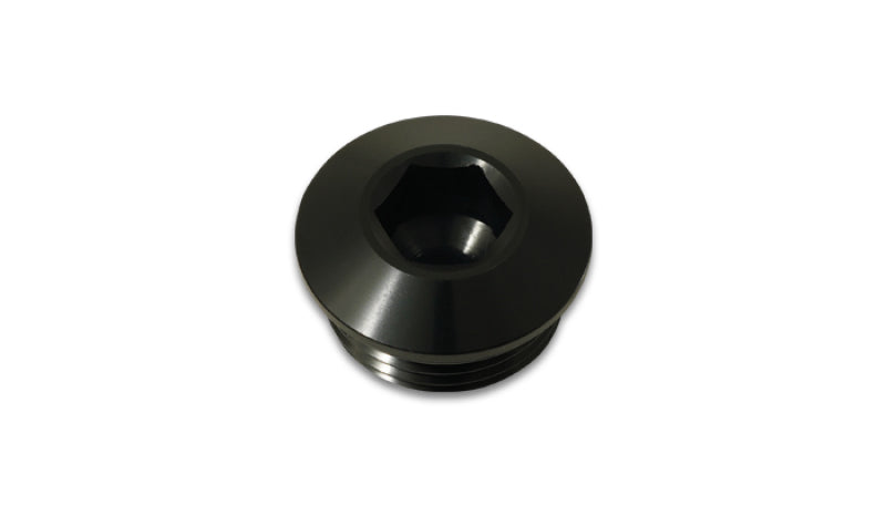 Vibrant Aluminum -6AN ORB Slimline Port Plug with O-Ring - Anodized Black