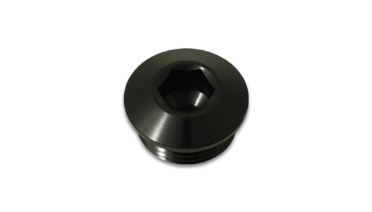 Vibrant Aluminum -4AN ORB Low Profile Port Plug in Black Anodized Finish