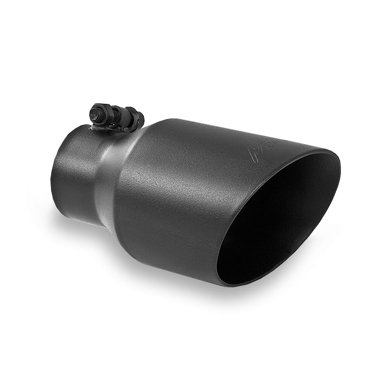 MBRP Universal 4-inch Dual Wall Angled Exhaust Tip - Black Coated, 2.5-inch Inlet, 8-inch Length