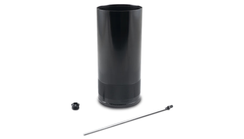 Vibrant Large 2.0L Catch Can Reservoir with Dipstick - Black Anodized Aluminum, Part #12782