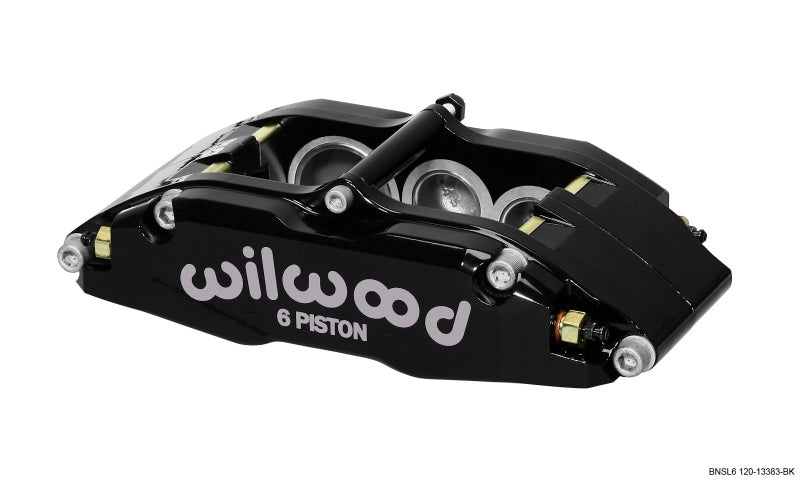 Wilwood BNSL6-LH Narrow SL6 Series Caliper – Black Finish with 1.62/1.12/1.12-Inch Pistons for 1.10-Inch Disc