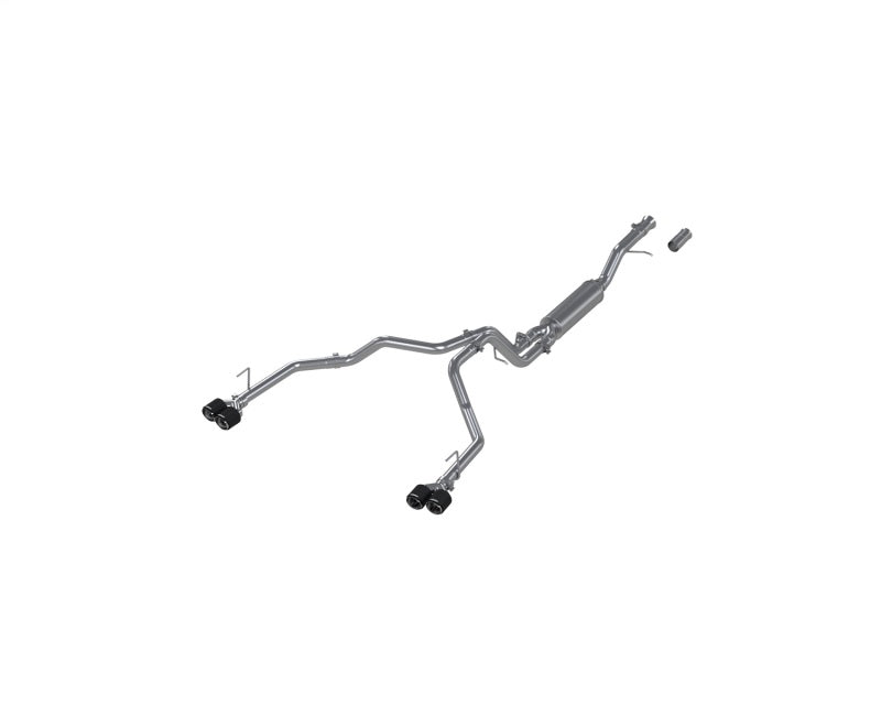 MBRP Armor Lite Series T304 Stainless Steel Dual Split Cat-Back Exhaust System with Quad Carbon Fiber Tips for Chevy Tahoe and GMC Yukon (Part #S50573CF)